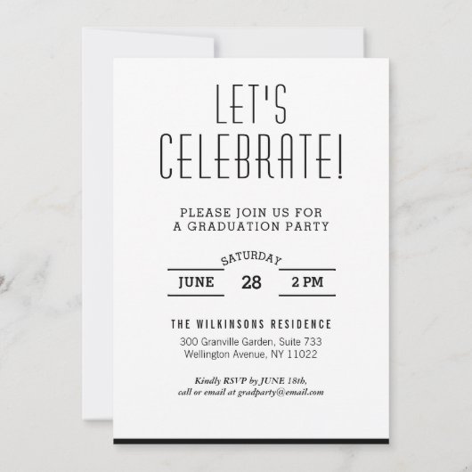 Modern Black Typography Chic Guy Photo Afstuderen Kaart (Achterkant)