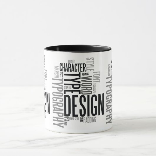 Modern Black Typography Design Mug Mok (Midden)