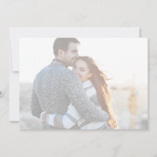 Modern Black Typography Horizontal Photo Wedding Kaart (Achterkant)