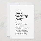 Modern Black Typography Housewarming Party Kaart (Voorkant)