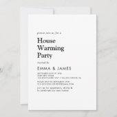 Modern Black Typography Housewarming Party Kaart (Voorkant)