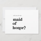 Modern Black Typography Maid of Honor proposal Kaart (Voorkant)