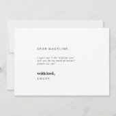 Modern Black Typography Maid of Honor proposal Kaart (Achterkant)