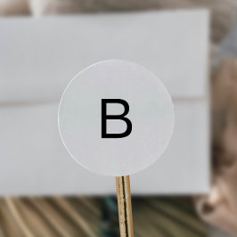 Modern Black Typography Monogram Envelope Seals Ronde Sticker