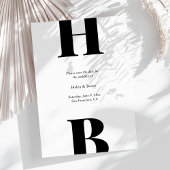 Modern Black Typography Monogram Wedding Save The Date