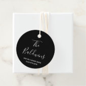 Modern Black Typography Name Holiday Bedankjes Labels (In situ)