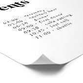 Modern Black Typography Order of Events Poster (Hoek)