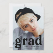 Modern Black Typography Photo Afstuderen Aankondiging (Voorkant)