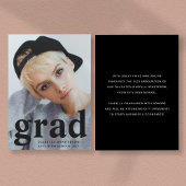 Modern Black Typography Photo Afstuderen Aankondiging