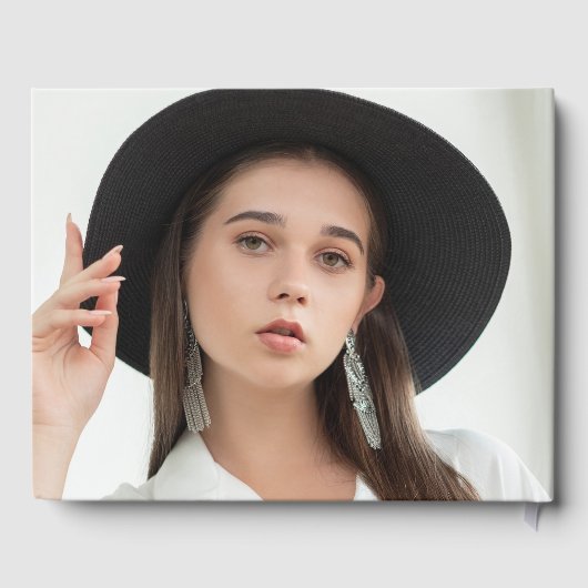 Modern Black Typography Photo Afstuderen Gastenboek (Achterkant)