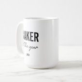 Modern Black Typography Simple Personalized Baker Koffiemok (Voorkant links)