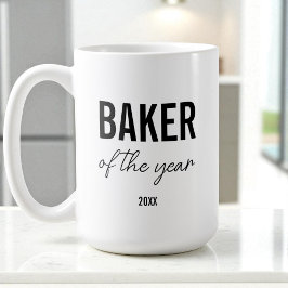 Modern Black Typography Simple Personalized Baker Koffiemok