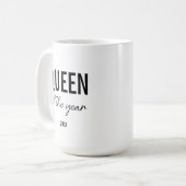 Modern Black Typography Simple Personalized Queen Koffiemok (Voorkant links)