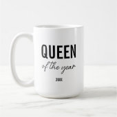 Modern Black Typography Simple Personalized Queen Koffiemok (Links)