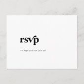 Modern Black Typography Song Request RSVP Briefkaa Uitnodiging Briefkaart (Voorkant)