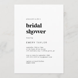 Modern Black Typography Vrijgezellenfeest Kaart