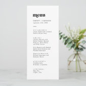 Modern Black Typography Weddenrenmenu Menu (Staand voorkant)