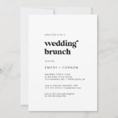Modern Black Typography Wedding Brunch Kaart (Voorkant)
