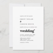 Modern Black Typography Wedding Kaart (Voorkant)