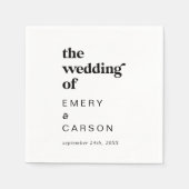 Modern Black Typography Wedding Servet (Voorkant)