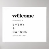 Modern Black Typography Wedding Welcome Poster (Voorkant)
