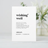 Modern Black Typography Wedding Wishing Well Kaart (Staand voorkant)