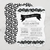 Modern Black Umbrella Neutraal Baby shower Kaart (Voorkant / Achterkant)