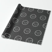 Modern Black Uw logo hier bedrijf Cadeaupapier (Uitgerold)