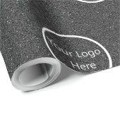 Modern Black Uw logo hier bedrijf Cadeaupapier (Rol Hoek)