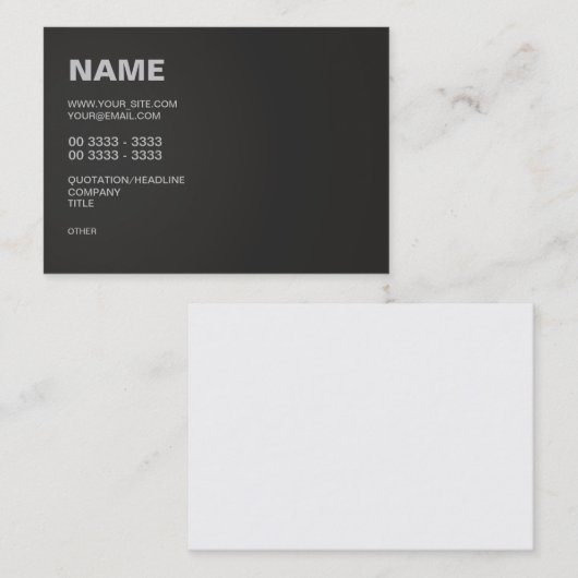 Modern Black Visitekaartje (Voorkant / Achterkant)