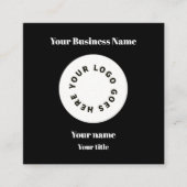 Modern Black Voeg uw Logo toe met QR-code Vierkante Visitekaartje (Voorkant)