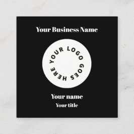 Modern Black Voeg uw Logo toe met QR-code Vierkante Visitekaartje