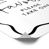 Modern Black Wavy Lijst Afstuderen Favors Sign Poster (Hoek)