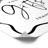 Modern Black Wavy Lijst Afstuderen Kaarten en gesc Poster (Hoek)