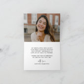 Modern Black Wavy Lijst Foto Afstuderen Bedankkaart (Binnen)