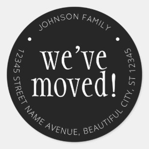 Modern Black We hebben Chic New Address Label verp