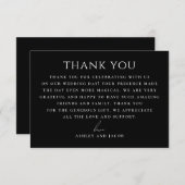 Modern Black Wedding | Elegant Formal Typography Bedankkaart (Voorkant / Achterkant)