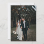 Modern Black Wedding Foto Bedankkaart (Voorkant)