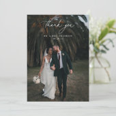 Modern Black Wedding Foto Bedankkaart (Staand voorkant)