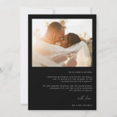 Modern Black Wedding Foto Bedankkaart (Achterkant)