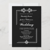 Modern Black Wedding Kaart (Voorkant)