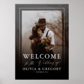 Modern Black Wedding Photo Welcome Sign Poster (Voorkant)