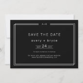 Modern Black Wedding Save the Date / AVERY (Voorkant)