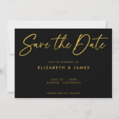 Modern Black Wedding Save the Date Invitation Kaart (Voorkant)