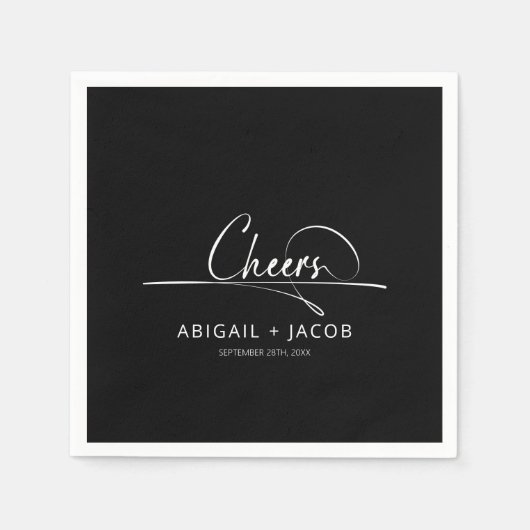 Modern Black Wedding Servet (Voorkant)
