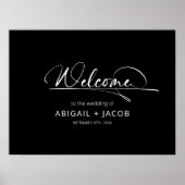 Modern Black Wedding Welcome Sign Poster (Voorkant)