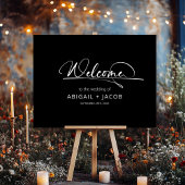 Modern Black Wedding Welcome Sign Poster
