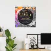 Modern Black Welcome Wedding Poster (Thuiskantoor)