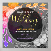 Modern Black Welcome Wedding