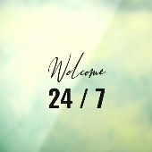 Modern Black Welkom 24/7 Raamsticker (Vel 3)